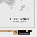 World map in multicolor gray with a vintage logo as modern personalization