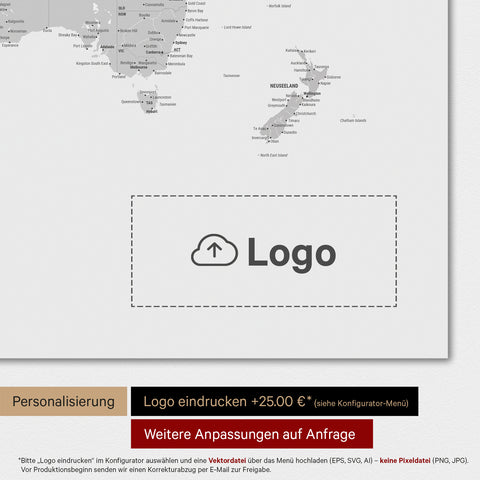 World Map TRAVEL® Premium Poster – Multicolor Gray