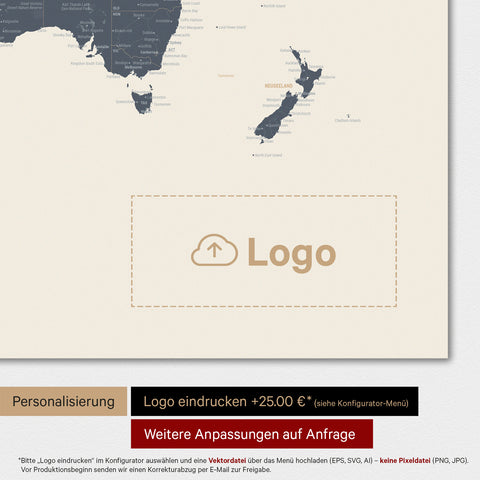 World Map TRAVEL® Premium Poster – Navy Light