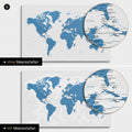 World map in blue with two-dimensional sea depths