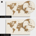 World map in bronze with two-dimensional sea depths