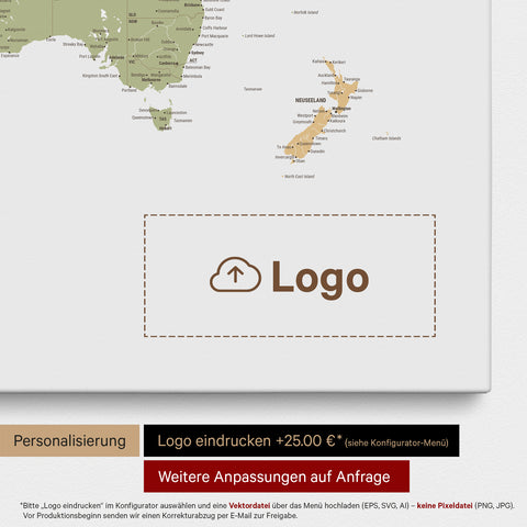 Mapa świata z pinezkami TRAVEL® – Multicolor Sienna