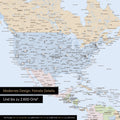 Pinning travel destinations on a magnetic world map as a magnet poster in multicolor atlas