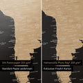 Weltkarte in Sonar Black (Schwarz-Gold) als Poster in den Papiersorten Sihl Posterpapier oder Hahnemühle Photo Rag