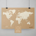 Weltkarte als Poster in Treasure Gold zum Pinnen und Markieren von Reisezielen kaufen