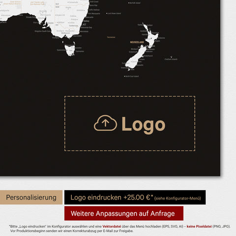 Mapa świata TRAVEL® Premium plakat – Ciemna czerń
