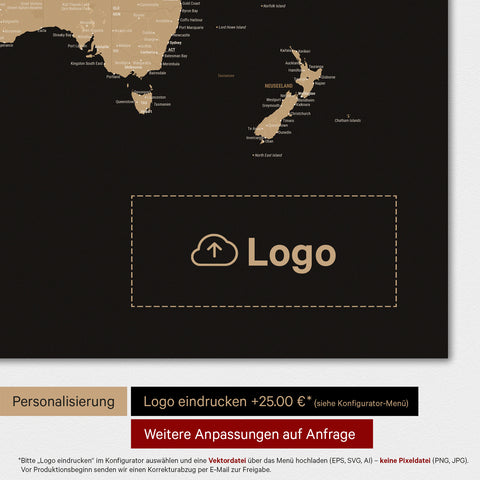 World Map TRAVEL® Premium Poster – Sonar Black