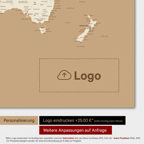 World Map TRAVEL® Premium Poster – Treasure Gold